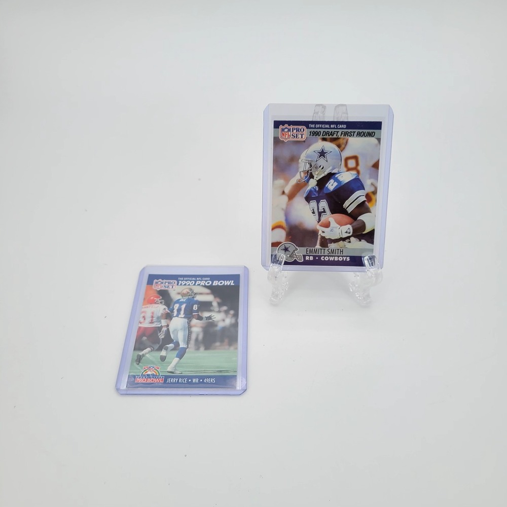 1990 Pro Set Emmitt Smith and Jerry Rice 2 Card Football Singles